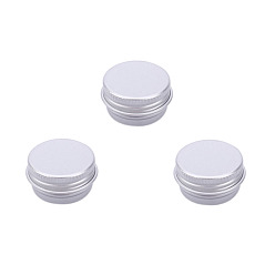 Platinum 5ml Round Aluminium Tin Cans, Aluminium Jar, Storage Containers for Cosmetic, Candles, Candies, with Screw Top Lid, Platinum, 2.5x1.5cm, Capacity: 5ml(0.17 fl. oz)