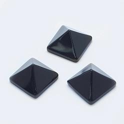 Obsidienne Cabochons d'obsidienne naturelle, pyramide, 20x20x12~13mm, longueur diagonale: 26 mm