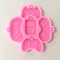Hot Pink DIY Gamepad Pendant Silicone Mold, Resin Casting Molds, for UV Resin & Epoxy Resin Jewelry Making, Hot Pink, 80x82x7mm