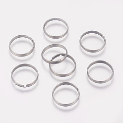 Color de Acero Inoxidable 316 ajustes de anillo de dedo de acero inoxidable quirúrgico, ajustable, color acero inoxidable, tamaño de 7, 17 mm, 3 mm