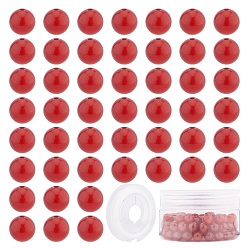 Cornaline Ensembles de fabrication de bijoux Sunnyclue DIY, avec perles rondes en cornaline naturelle / agate rouge, teints et non teints, fil élastique, 8~8.5mm, Trou: 1mm, 10 pcs / boîte