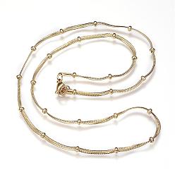 Oro 304 de acero inoxidable collares de cadena de espina de pescado, con cierre de langosta, dorado, 19.3 pulgada (49 cm) x 2x0.8 mm