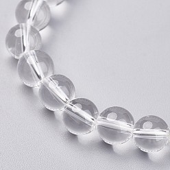Quartz Crystal Natural Quartz Crystal Stretch Bracelets, Round, 47mm(1-7/8 inch), Bead: 65mm 