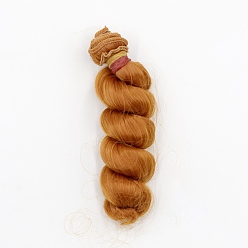 Perú Pelo largo y rizado de la peluca de la muñeca del peinado de la fibra de alta temperatura, para diy girl bjd makings accesorios, Perú, 5.91 pulgada (15 cm)