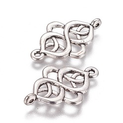 Antique Silver Alloy Links connectors, Lead Free and Cadmium Free, Antique Silver, 28x18x2mm, Hole: 1.5mm