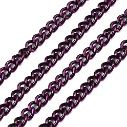 Purple Electrophoresis Iron Twisted Chains, Unwelded, with Spool, Bright Color, Oval, Purple, 3x2.2x0.6mm