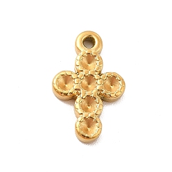 Real 18K Gold Plated Ion Plating(IP) 304 Stainless Steel Pendant Rhinestone Settings, Religion Cross, Real 18K Gold Plated, Fit For 2mm Rhinestone, 15.5x9.5x2mm, Hole: 1.2mm
