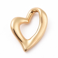 Real 18K Gold Plated Rack Plating Brass Pendants, Cadmium Free & Lead Free, Long-Lasting Plated, Hollow, Heart, Real 18K Gold Plated, 16x12x2mm, Hole: 10x7mm
