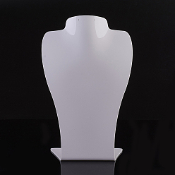 White Organic Glass Necklace Displays, Necklace Bust Display Stand, White, 290x186x89mm