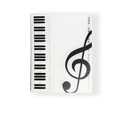 Blanco Carpeta de plástico para partituras de piano, titular de la música carpeta, organizador de partituras, Rectángulo, blanco, 500x315 mm, diámetro interior: 450x302 mm, 40 hojas/libro
