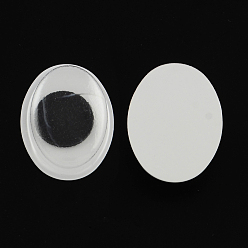 Noir Noir et blanc wiggle yeux écarquillés cabochons artisanat scrapbooking bricolage accessoires de jouets, ovale, noir, 10x8x3mm