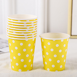 Gold Polka Dot Pattern Disposable Party Paper Cups, for Birthday Party Supplies, Gold, 75x85mm