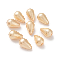 Jaune Abs en plastique imitation perle, goutte , jaune, 16x10mm, Trou: 1mm, environ 600 pcs / livre