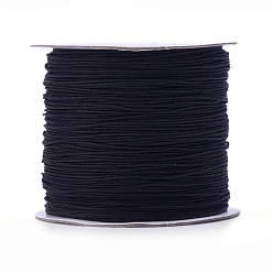 Черный Нейлоновая нить, ювелирные изделия шнур нейлона для пользовательских ювелирных изделий делает тканые, чёрные, 0.6 мм, около 142.16 ярдов (130 м) / рулон