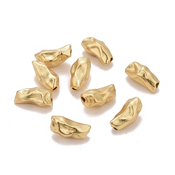 Real 18K Gold Plated Brass Beads, Twist Nuggets, Cadmium Free & Nickel Free & Lead Free, Long-Lasting Plated, Real 18K Gold Plated, 10x5x5mm, Hole: 1mm