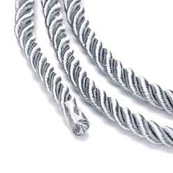 Серебро Полиэфирного корда, витой шнур, серебряные, 5 мм, Около 97~100 м / пачка