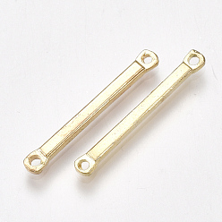 Light Gold Conectores de enlaces de aleación, vínculos de la barra, tira, la luz de oro, 26x3x1.5 mm, agujero: 1.2 mm