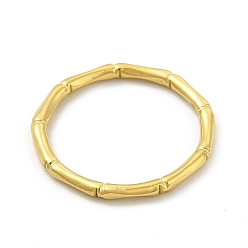 Золотой Вакуумное покрытие 304 кольцо из бамбука из нержавеющей стали для мужчин и женщин, золотые, размер США 8 1/2 (18.5 мм)