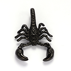 Bronze Scorpion 304 en acier inoxydable gros pendentifs, gris anthracite, 50x34x14mm, Trou: 13x10.5mm