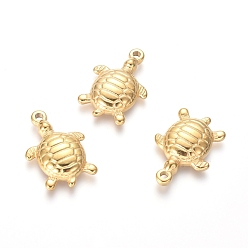 Golden 304 Stainless Steel Pendants, Tortoise, Golden, 21x14.5x3.5mm, Hole:1.5mm