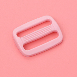 Pink Plastic Slide Buckle Adjuster, Multi-Purpose Webbing Strap Loops, for Luggage Belt Craft DIY Accessories, Pink, 24mm, Inner Diameter: 25mm