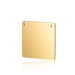 Золотой 201 подвески из нержавеющей стали, ручная полировка, квадратный, золотые, 10x10x1 мм, отверстие : 1 мм