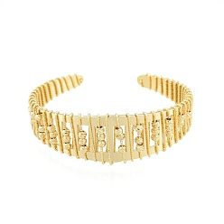 Doré  Bracelet manchette ouvert perlé tressé en laiton, gros bracelet pour femme, or, diamètre intérieur: 2 pouce (5.2 cm)