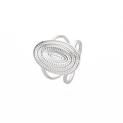 Color de Acero Inoxidable 304 anillo de acero inoxidable ovalado ancho abierto para mujer, color acero inoxidable, tamaño de EE. UU. 8 (18.1 mm)