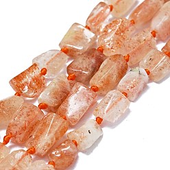 Botswana Agate Natural Sunstone Beads Strands, Nuggets, 9~12x8~9mm, Hole: 0.8mm, about 31pcs/strand, 15.94''(40.5cm)