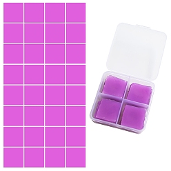 Púrpura Arcilla de pegamento de silicona cuadrada, para kits de pegatinas de pintura de diamante diy, con caja de plástico, púrpura, 25x25 mm, 32 unidades / caja