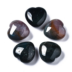 Agate Indienne Pierres de guérison en agate indienne naturelle, coeur amour pierres, pierres de palme de poche pour équilibrer le reiki, 29~30x30~31x12~15mm