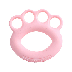 Pink Silicone Hand Grip Strengthener, 4 Finger Holes Finger Exerciser, Grip Strength Trainer, Pink, Hole: 2.2mm, Inner Diameter: 6mm