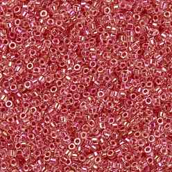 Brique Rouge Perles de rocaille cylindriques, taille uniforme, couleurs transparentes arc, firebrick, 2x1.3~1.5mm, Trou: 0.8~1mm, environ 80000 pcs / sachet , 450 g / sac