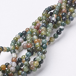 Indian Agate Natural Indian Agate Beads Strands, Round, 6mm, Hole: 0.8mm, about 59~62pcs/strand, 15~16 inch