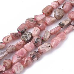 Rhodochrosite Natural Rhodochrosite Beads Strands, Nuggets, Tumbled Stone, 5~11x5~8x3~6mm, Hole: 0.8mm, about: 52~56pcs/Strand, 15.94 inch(40.5cm)