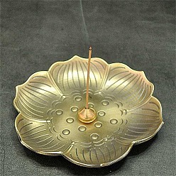 Oro Quemadores de incienso de aleación, porta incienso de flor de ciruelo, Suministros budistas zen de la casa de té de la oficina en el hogar, dorado, 93x10 mm