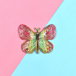 Colorido Colgante de resina opaca, mariposa, colorido, 25x32 mm