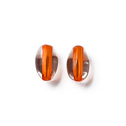 Orange Transparent Acrylic Beads, Oval, Orange, 9.5x6mm, Hole: 1.5mm, about 2000pcs/500g