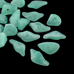 Turquoise Medio Los granos de acrílico piedras preciosas de imitación de chips, medio turquesa, 19~28x14~19x6~13 mm, Agujero: 2 mm, sobre 310 unidades / 500 g