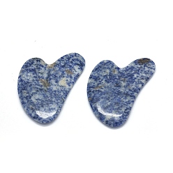(306FM) Жонкиль матовый с лаймовой подкладкой Натуральное голубое пятно яшма гуа ша доски, очищающие массажные инструменты, gua sha лицевые инструменты, сердце, 79~83x50~54.5x6~6.5 мм