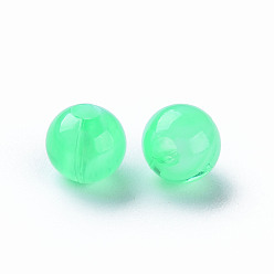 Medium Spring Green Acrylic Beads, Imitation Gemstone, Round, Medium Spring Green, 6mm, Hole: 1.8mm, about 5000pcs/500g