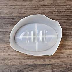 White Oval Draining Soap Dish Silicone Molds, Resin Casting Molds, for UV Resin, Epoxy Resin Craft Making, White, 125x95x25mm, Inner Diameter: 103x70mm