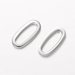 Stainless Steel Color 201 Stainless Steel Link Rings, Oval, Stainless Steel Color, 16x7.5x1mm, Hole: 4x13mm