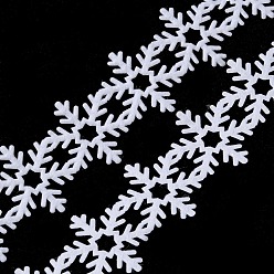 White Christmas Snowflake Felt Lace Trim, Polyester Snowflake Trim Embellishment, for Christmas Party Decoration, White, 1 inch(24mm), about 10.94 Yards(10m)/Roll