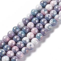 Bleu Ardoise Foncé Chapelets de perles en verre électrolytique , de couleur plaquée ab , ronde, bleu ardoise foncé, 8.5mm, Trou: 1.2mm, Environ 100 pcs/chapelet, 30.63 pouce (77.8 cm)