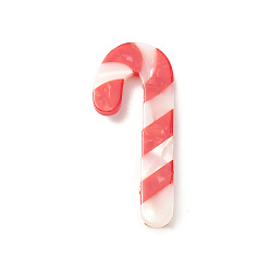 Candy Cane Christmas Cellulose Acetate Alligator Hair Clip, with Alloy Chips, Candy Cane, 48.5x20mm