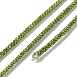 Vert Jaune Fils de nylon tressé, teint, corde à nouer, pour le nouage chinois, artisanat et fabrication de bijoux, vert jaune, 1.5mm, environ 13.12 yards (12m)/rouleau
