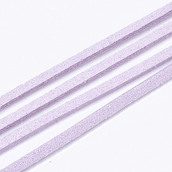 Lilac Faux Suede Cord, Faux Suede Lace, Lilac, 2.5~2.8x1.5mm, about 1.09 yards(1m)/strand