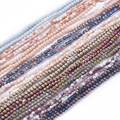 Couleur Mélangete Brins de perles de verre dépoli électrolytiquement, ronde, couleur mixte, 2.5mm, Trou: 0.7mm, Environ 150 pcs/chapelet, 15.35 pouce (39 cm)