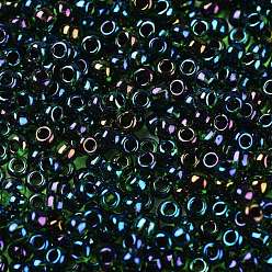 (397) Inside Color AB Green/Purple Lined Toho perles de rocaille rondes, perles de rocaille japonais, (397) couleur intérieure ab vert / violet doublé, 11/0, 2.2mm, Trou: 0.8mm, environ5555 pcs / 50 g